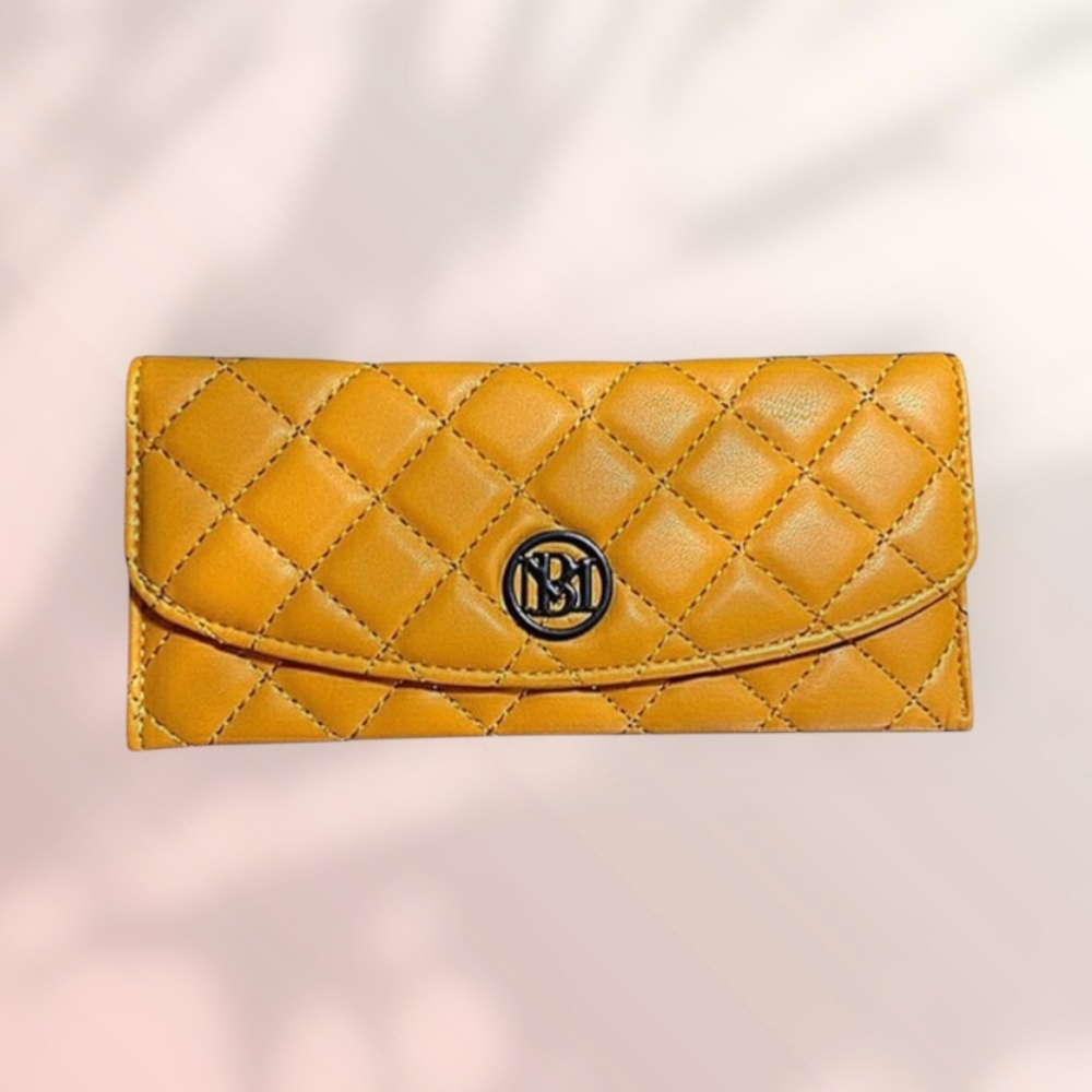 Badgley Mischka Marigold Vegan LEATHER Long Wallet NWT